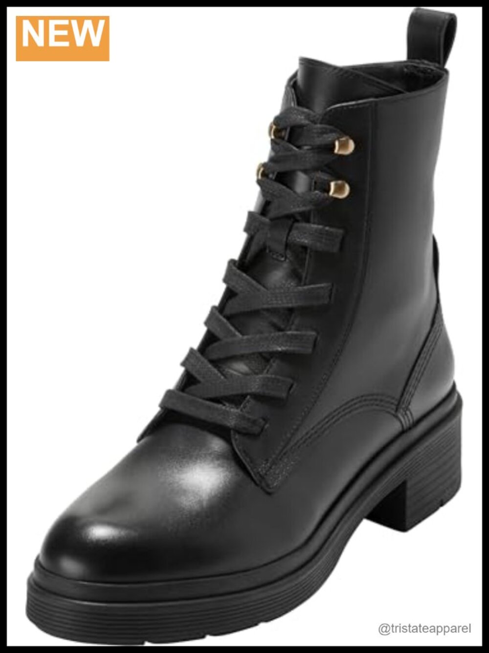 Cole Haan Leather Mid-Calf Lace-Up Boots Waterproof Pull-On